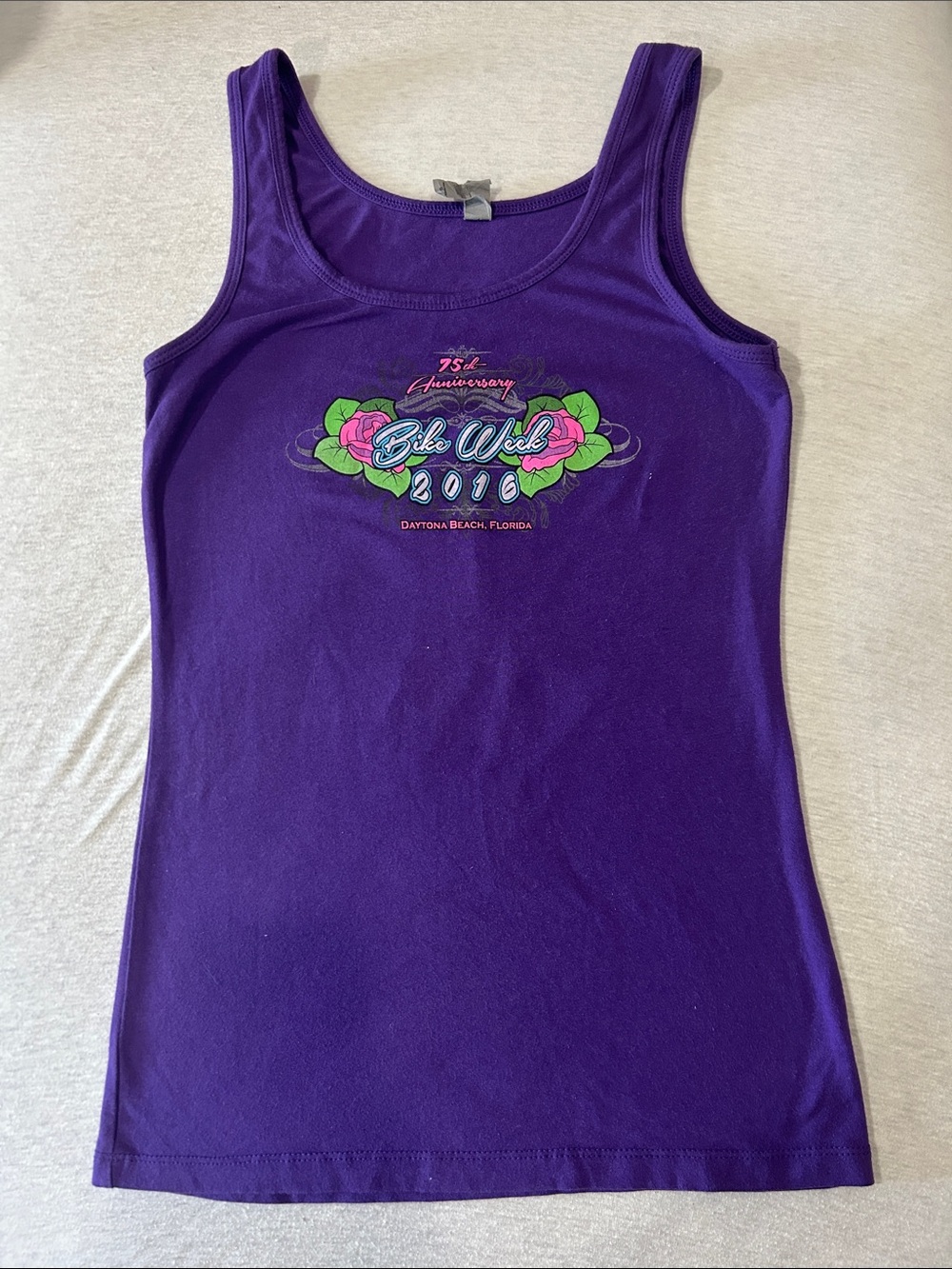 75th Anniversary Daytona Beach Florida Bike Week 2016 tank top sz M 🌴